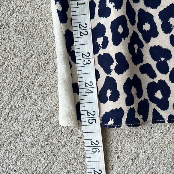 3.1 Phillip Lim Navy/Ivory Silk Chiffon Leopard Print Ruffled Tank Size 4 - Picture 7 of 10